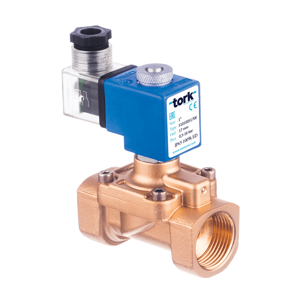 1/2'' Normalde Kapalı Genel Maksat Pilot Kumandalı Solenoid Vana (0,5 - 16 BAR), (14.5mm Orifis) TORK S1010.03.145